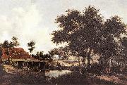 HOBBEMA, Meyndert The Water Mill sgr4 oil painting on canvas